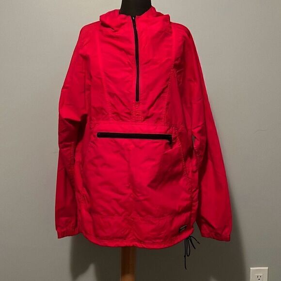 L.L. Bean Other - Vintage L.L. Bean Men's Red Anorak Retro Hooded Half Zip Windbreaker Medium